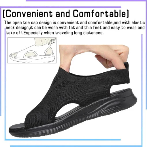 Women's Sport Sandals with Memory Foam Footbed and Mesh Upper, Slip-On Design