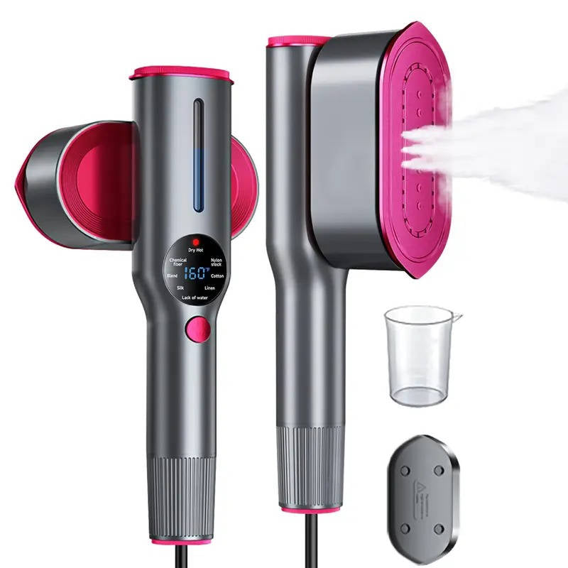 Handheld Garment Steamer with 90 Degree Rotating Head and Seven Fabric Settings
