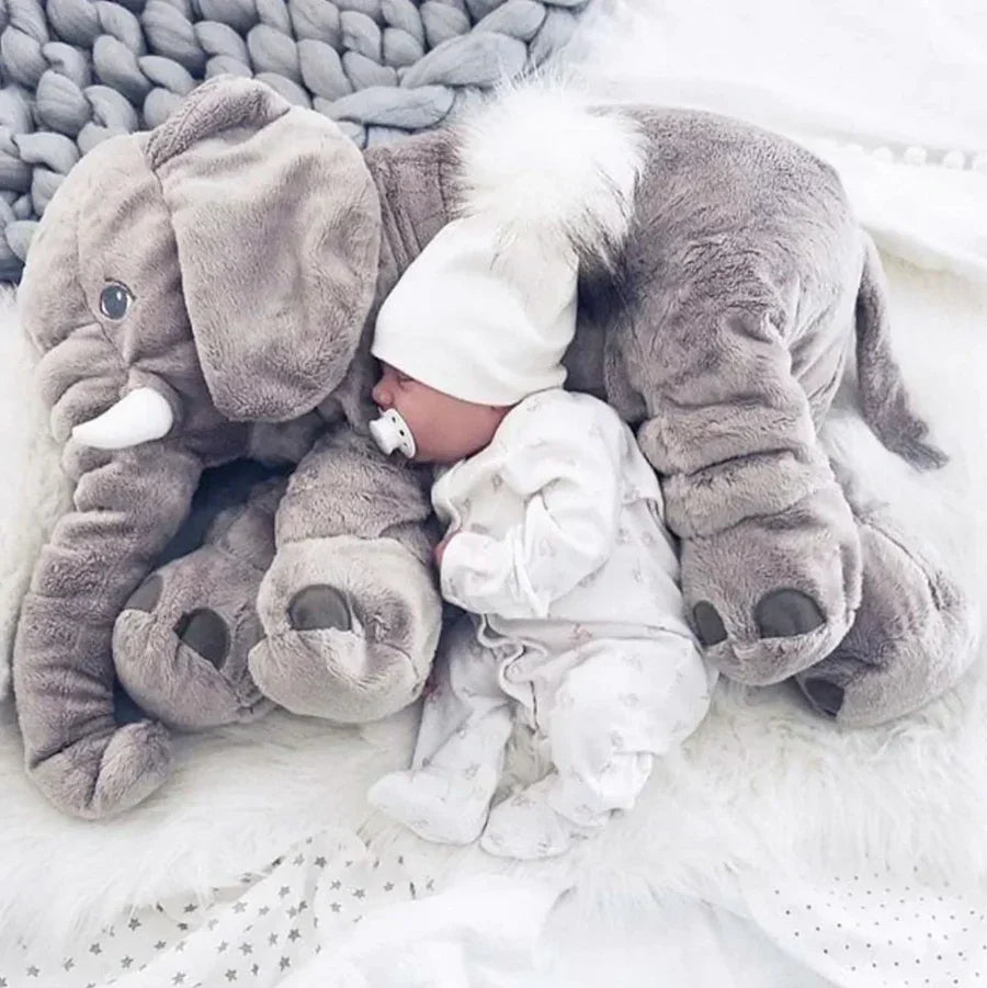 Plush Elephant Pillow with Huggable Shape for Babies and Toddlers
