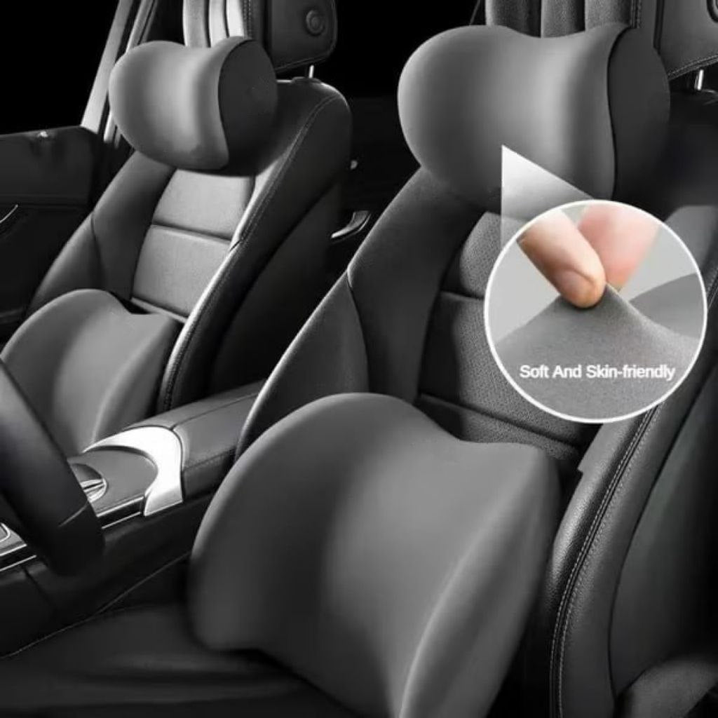 Car Headrest & Lumbar Support Cushion