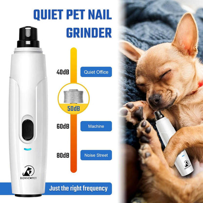 Nail Grinder Upgraded Cat Dog Trimmers Super Quiet Clipper With 2 Grinding Wheels