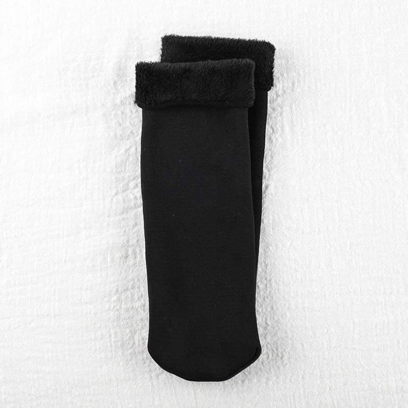 Winter Soft Plush Floor Socks 1 Pair (Black)