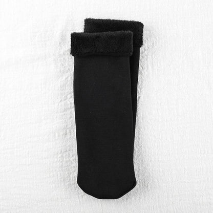 Winter Soft Plush Floor Socks 1 Pair (Black)