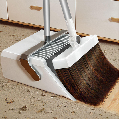 Broom Dustpan With Teeth White / 2 In 1