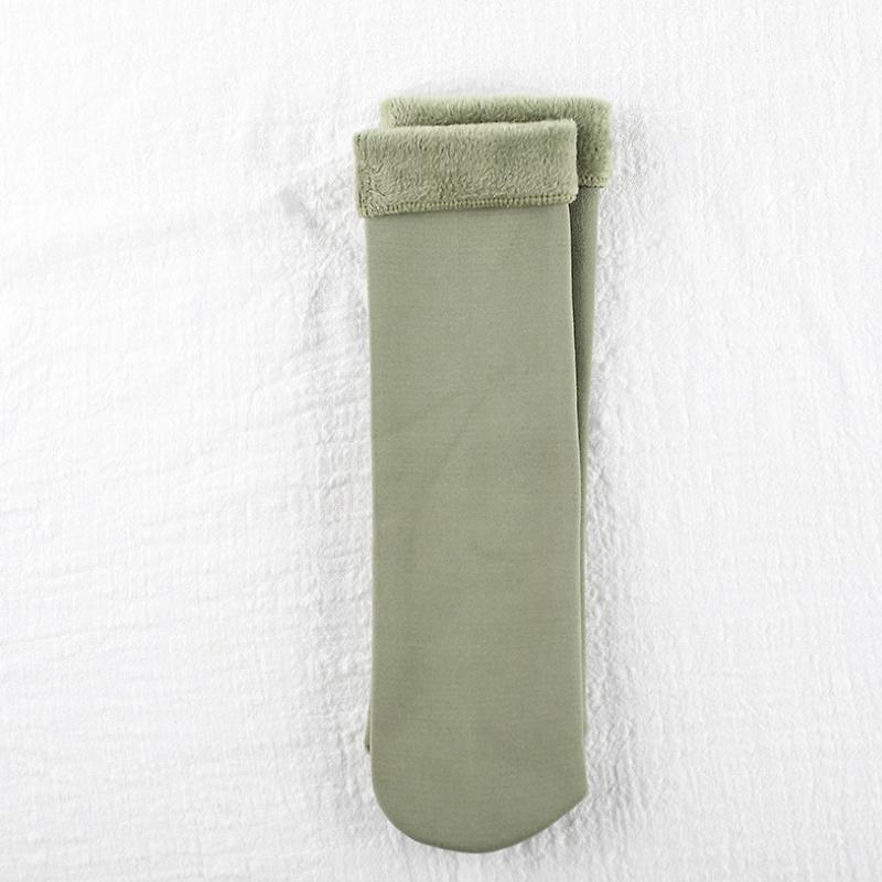 Winter Soft Plush Floor Socks 1 Pair (Green)