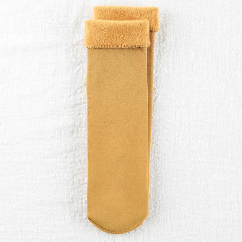 Winter Soft Plush Floor Socks 1 Pair (Yellow)