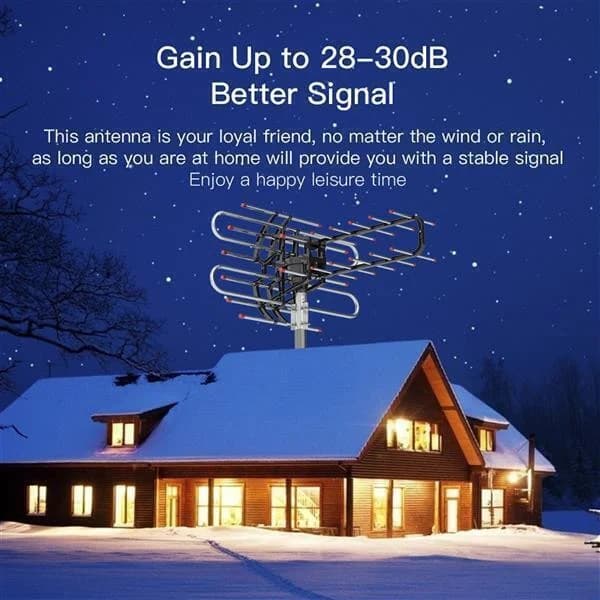 Long Range Tv Antenna 1000 + Miles American Booster Outdoor 4H Vhf/Uhf 360°S