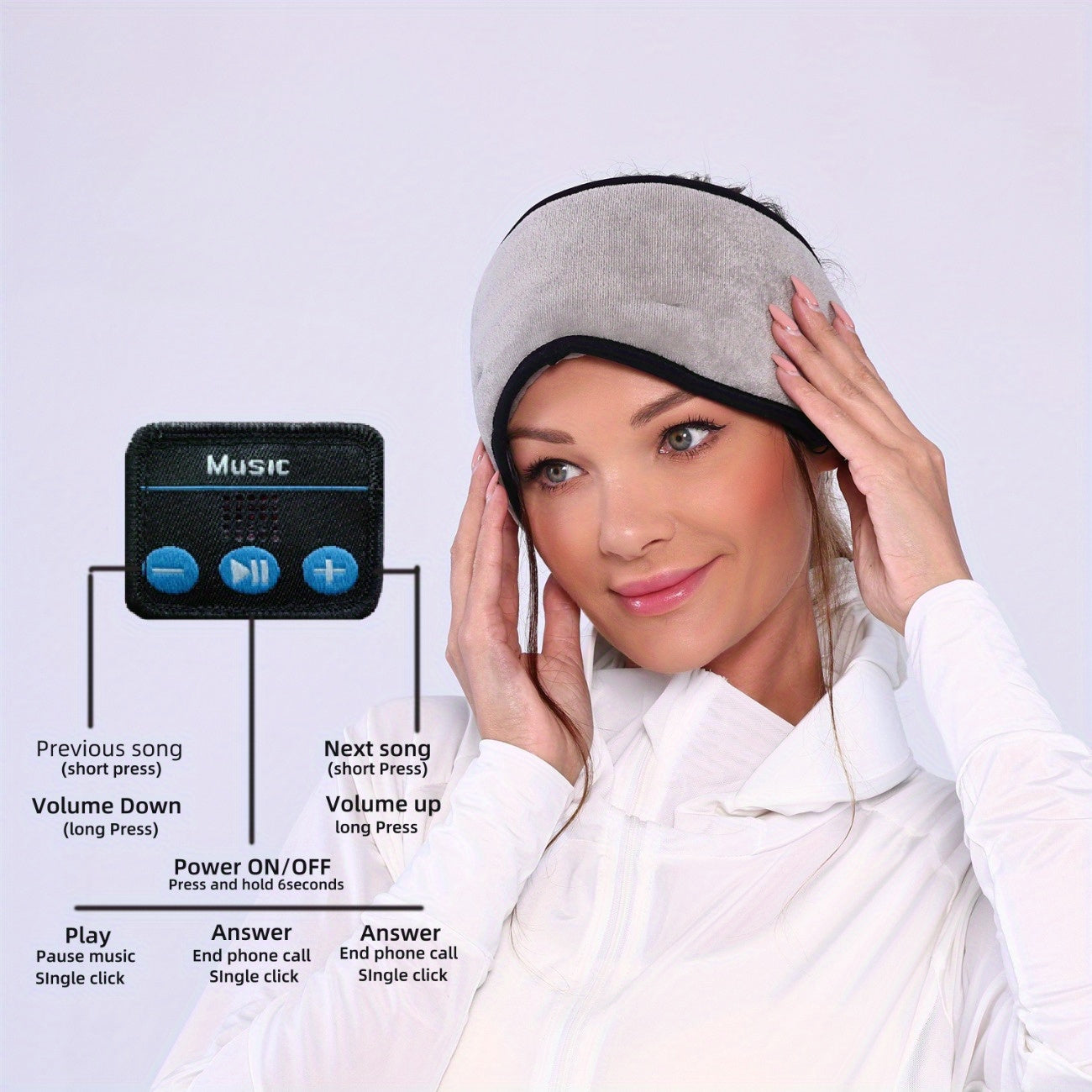 Wireless Sleep Eye Mask Headphones - Pressure-Free