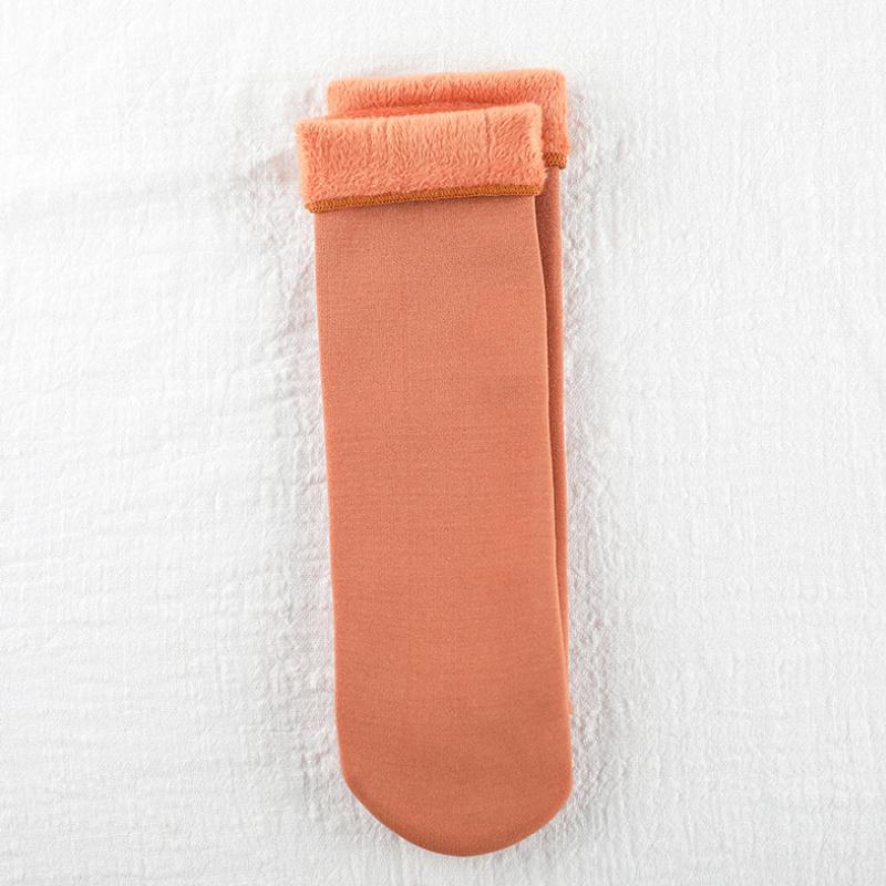 Winter Soft Plush Floor Socks 1 Pair (Rusty Red)