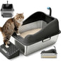 Enclosed Cat Litter Box with 180° Flip Lid and Odor Control, Anti-Leak Design