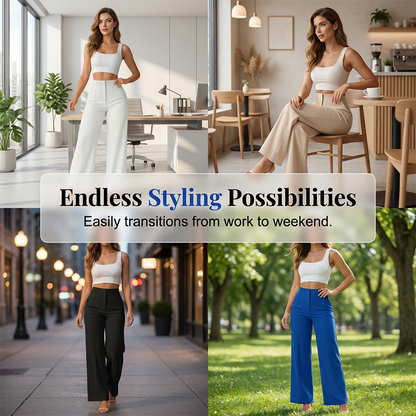 Women’s Solid Color Casual Wide Leg Pants