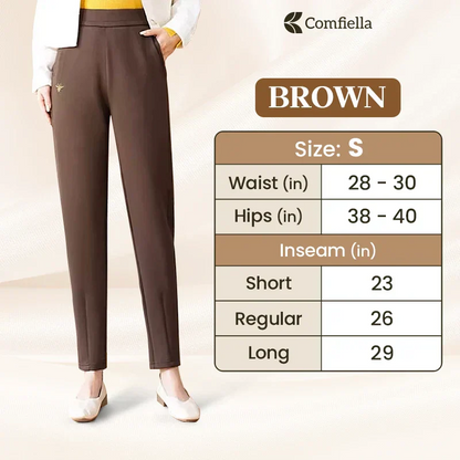 Comfiella - Women’s Casual High Waist Modern Fit Pants Hot Sale 50% Off Brown / S