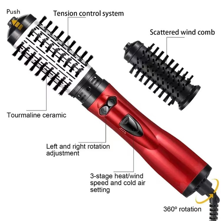 3-In-1 Hot Air Styler And Rotating Hair Dryer For Dry Curl Straighten