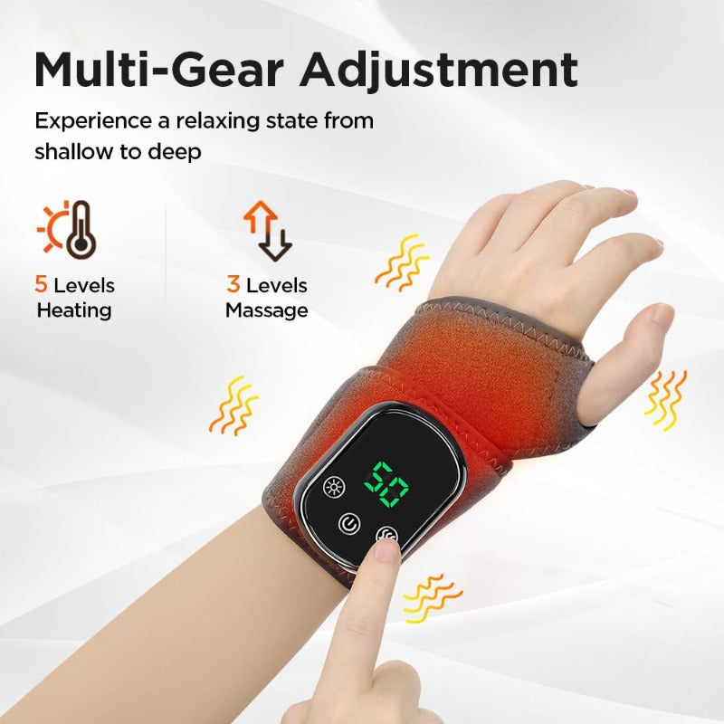 Wrist Massage Wrap with Heat and Vibration,  Rechargeable