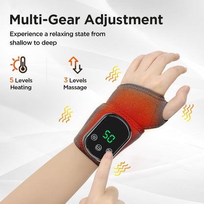 Wrist Massage Wrap with Heat and Vibration,  Rechargeable