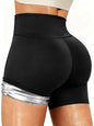 High Waist Sauna Shorts with Moisture Wicking Fabric and Included Waist Trainer