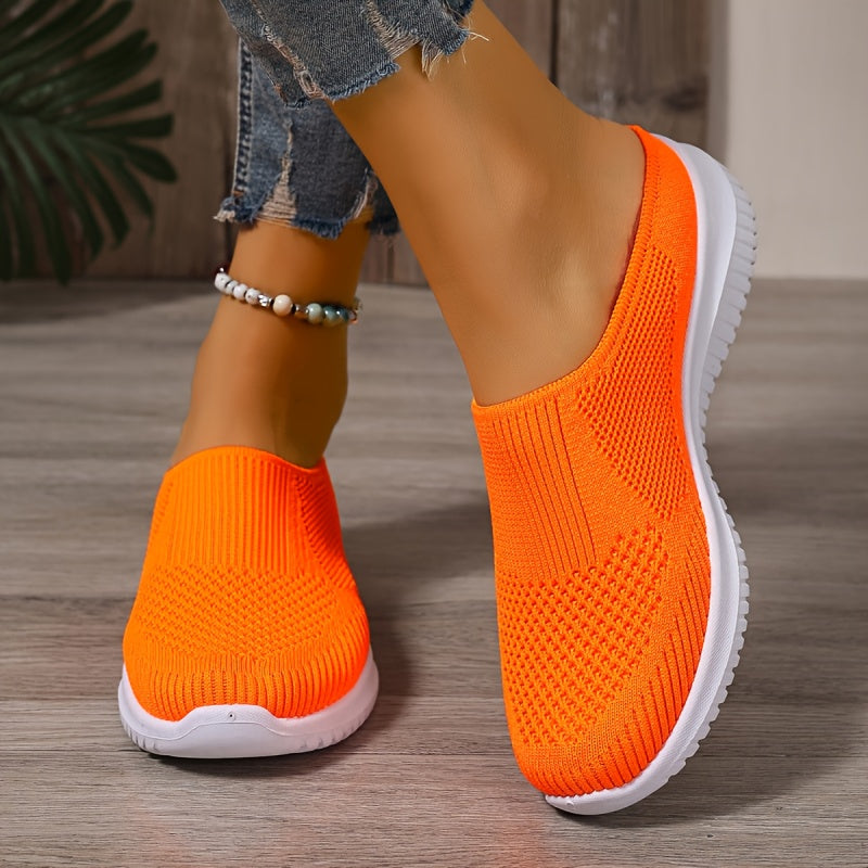 Women’s Breathable Knit Slip-On Walking Shoes