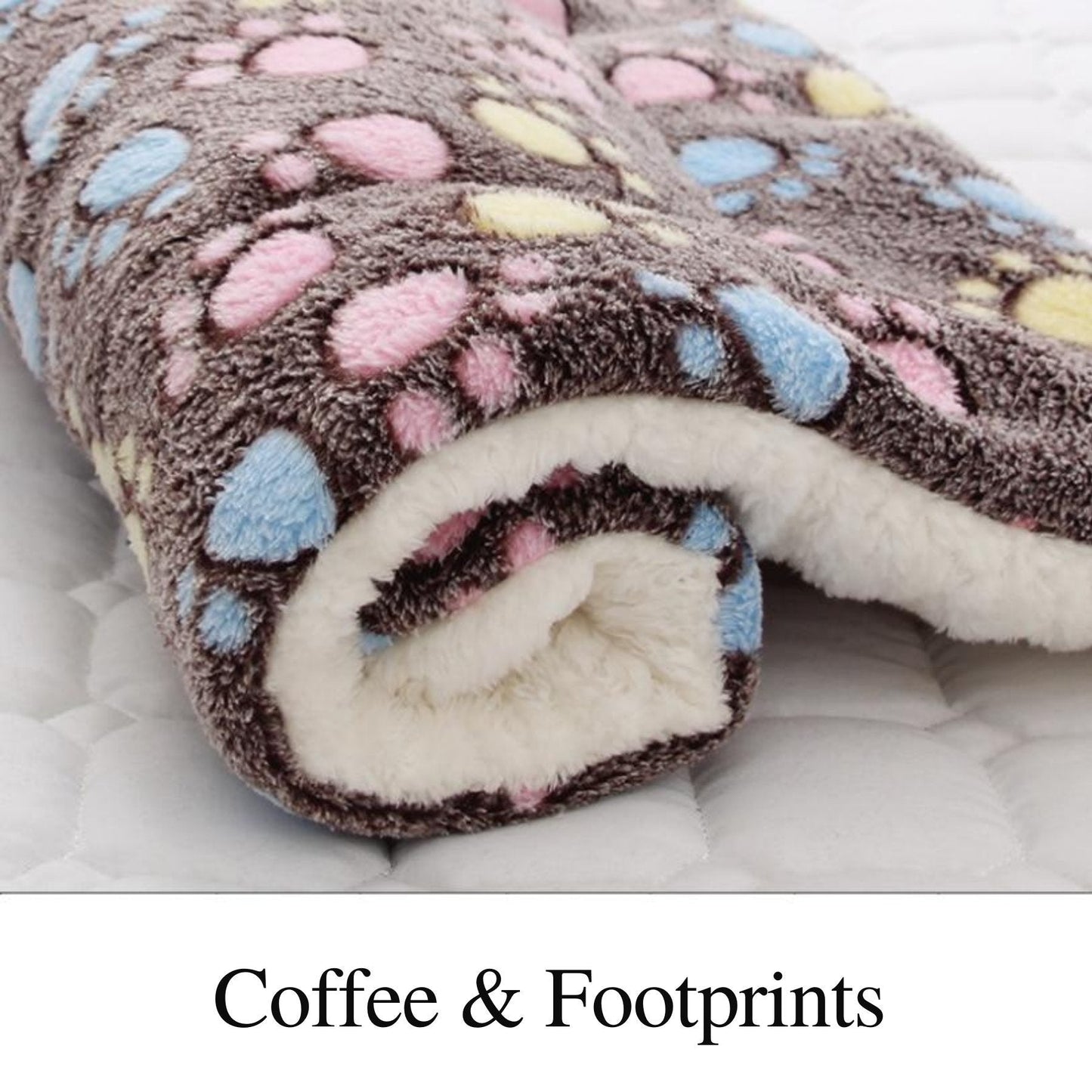 Cosy Calming Cat Blanket Coffee With Footprints / S (12.6’’X10’’)