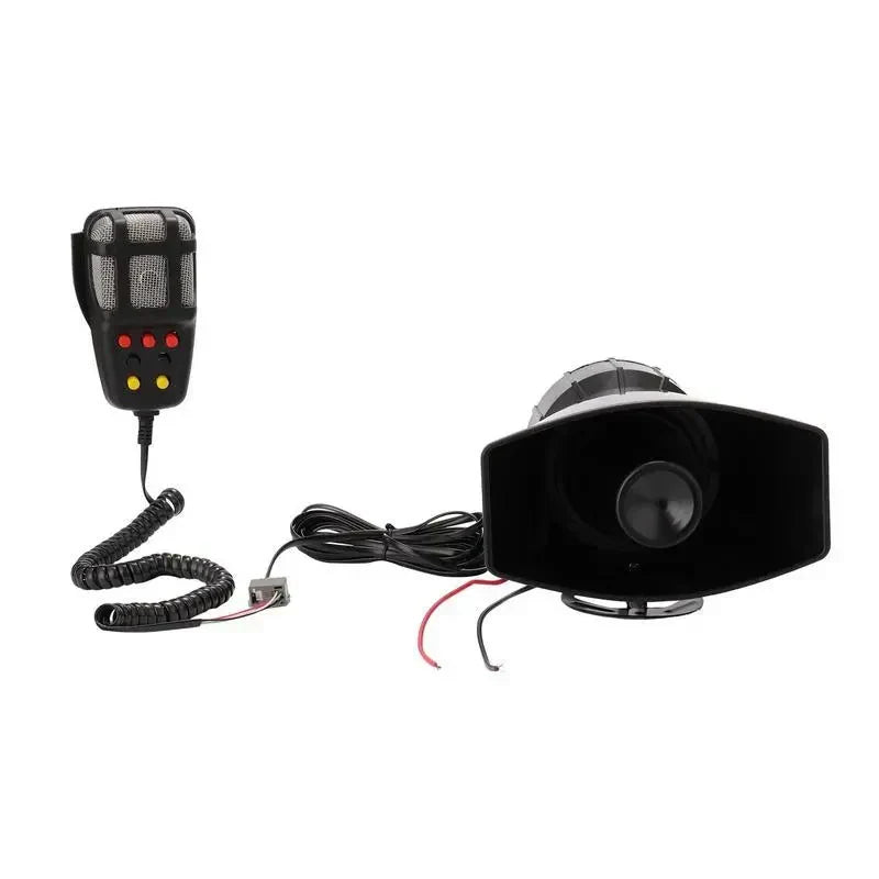 Car Alert System with 7-Tone Siren and Voice Microphone, 135dB 80W 12V