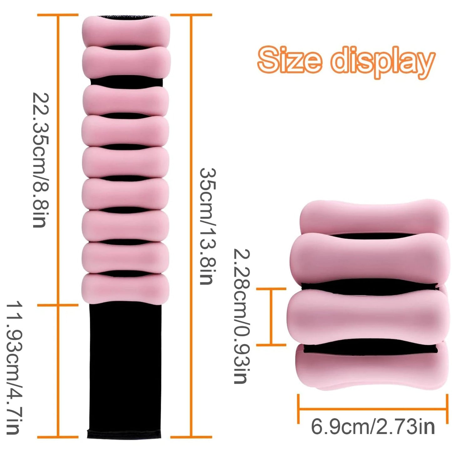 Silicone Wrist and Ankle Weights with Steel Core and Anti-Slip Strap