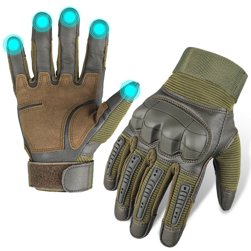 Indestructible Protective Tactical Full-Finger Gloves Green / S (4.41’/11.2Cm)