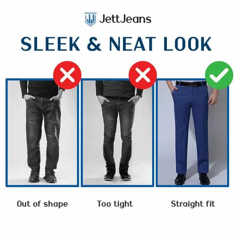 Jettjeans3 - Men’s High Waist Straight Fit Stretch Jeans