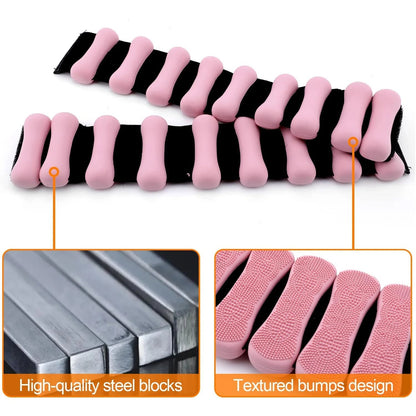 Silicone Wrist and Ankle Weights with Steel Core and Anti-Slip Strap