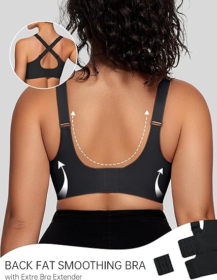 OEAK Womens Wireless Bras V Mesh Comfortable Bralette Supportive No Underwire Seamless