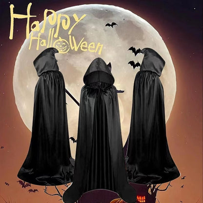 Halloween Cloak Costumes Wizard For Children Hooded Capes Mantle Black Party Decoration