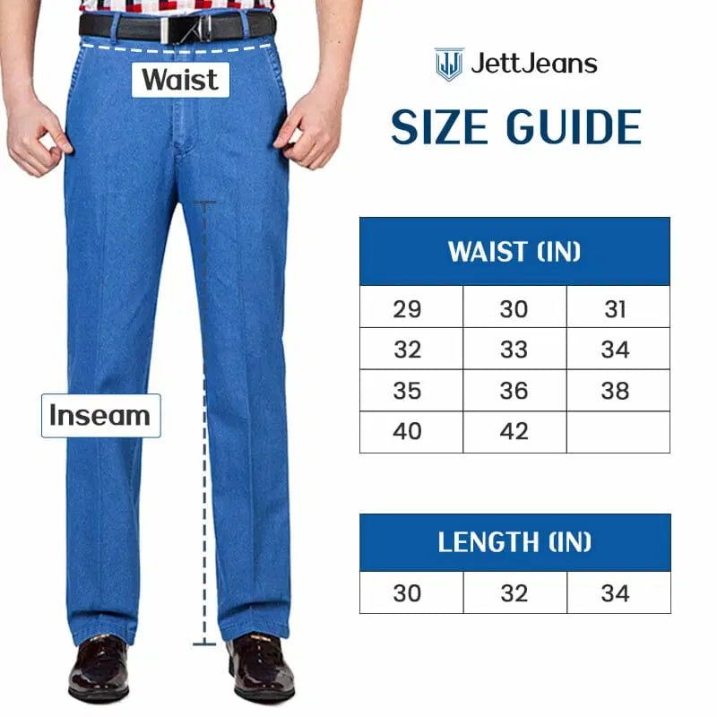 Jettjeans3 - Men’s High Waist Straight Fit Stretch Jeans