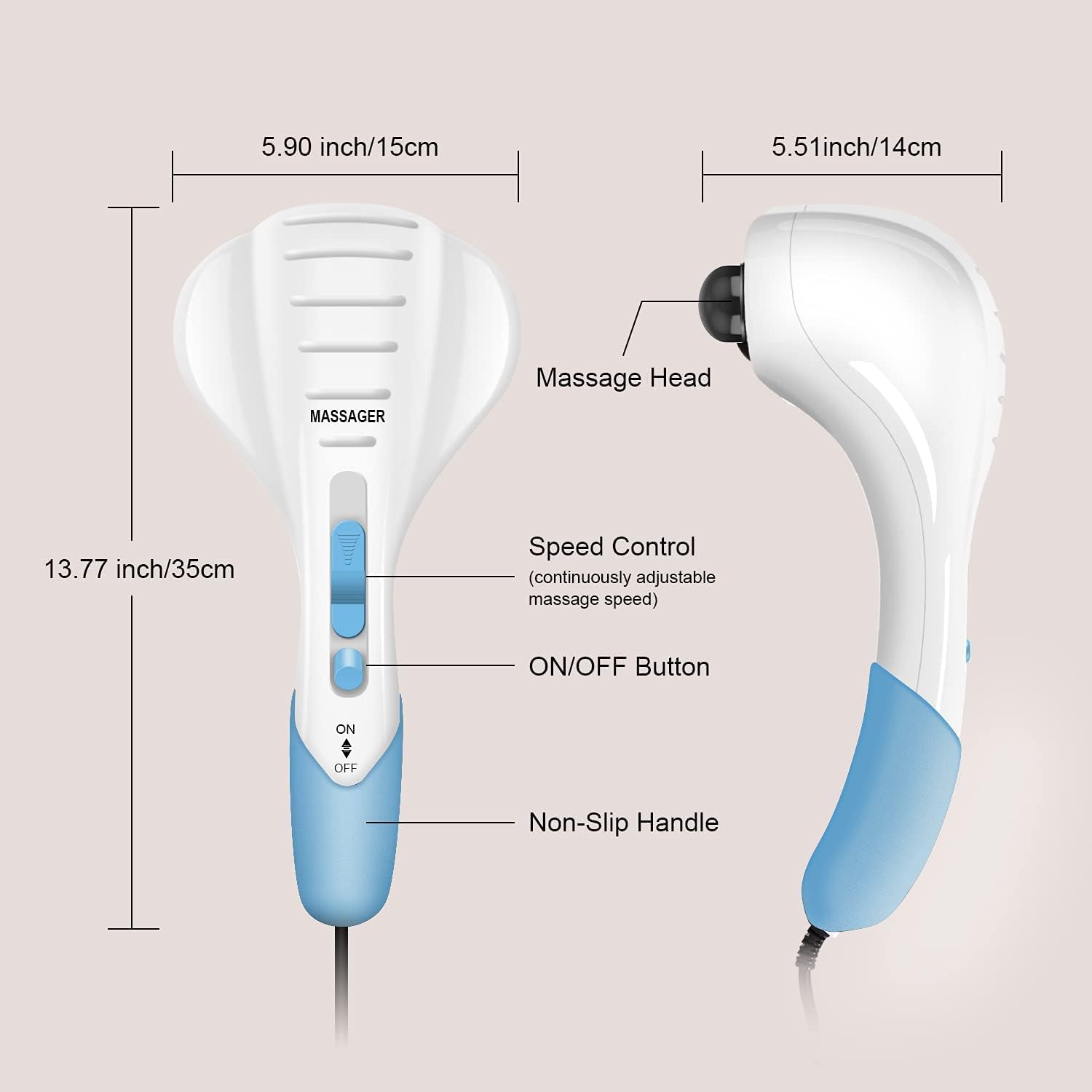 Electric Handheld Full-Body Massager Feeds D