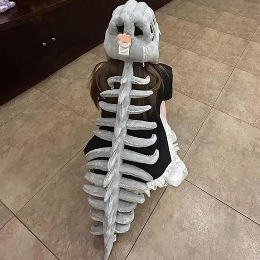 HOMERO Realistic Dinosaur Skeleton Costume with Skull Headpiece