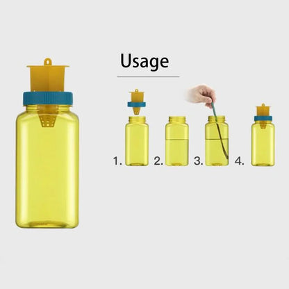 Fruit Fly Trap Bottle with Four Entry Points and Hanging Loop for Gardens