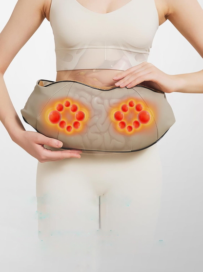 Abdominal Massager with Dual Rotating Heads and Heat Function, 9.8 Inch Width