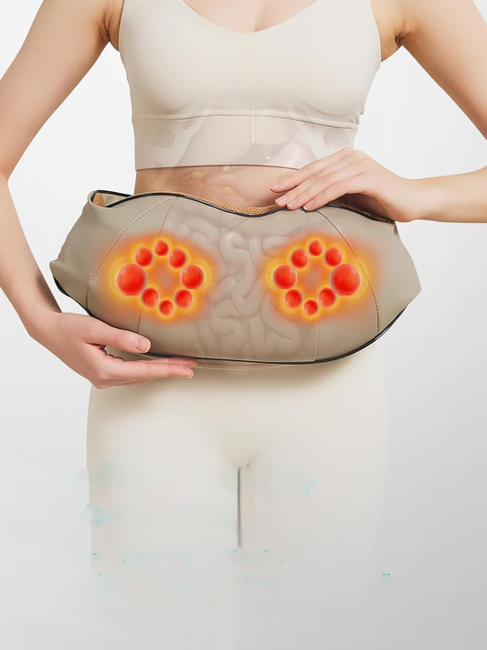 Abdominal Massager with Dual Rotating Heads and Heat Function, 9.8 Inch Width