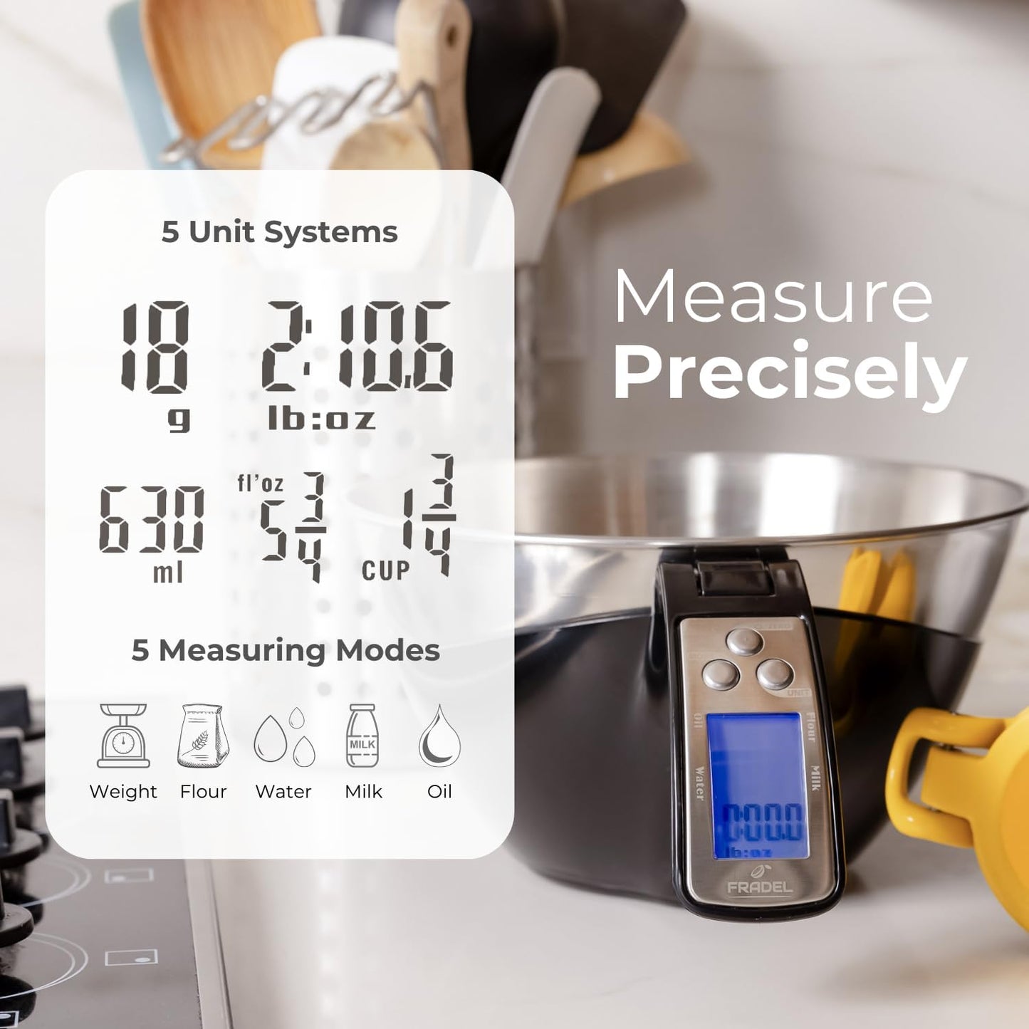 Digital Measuring Cup Scale With Removable Bowl