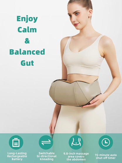 Abdominal Massager with Dual Rotating Heads and Heat Function, 9.8 Inch Width