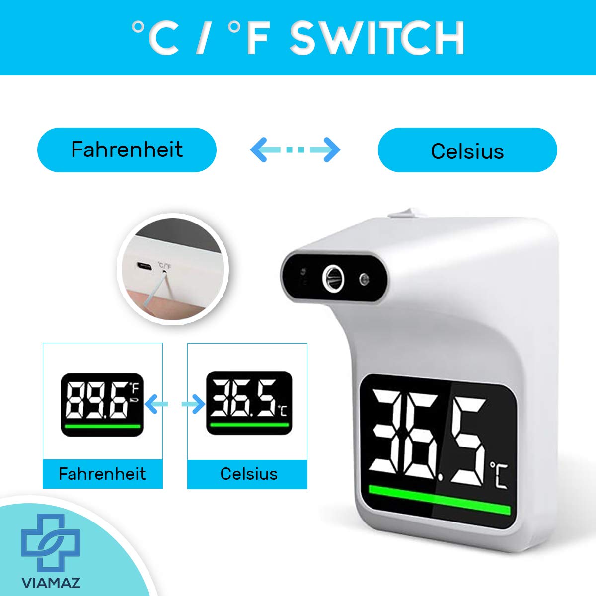 Contactless Wall Mounted Instant Reading Thermometer For Adults Forehead