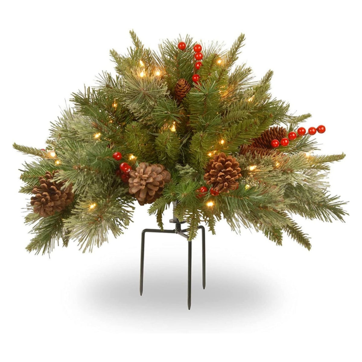 Pre-lit Artificial Christmas Tree Feel Real Urn Filler