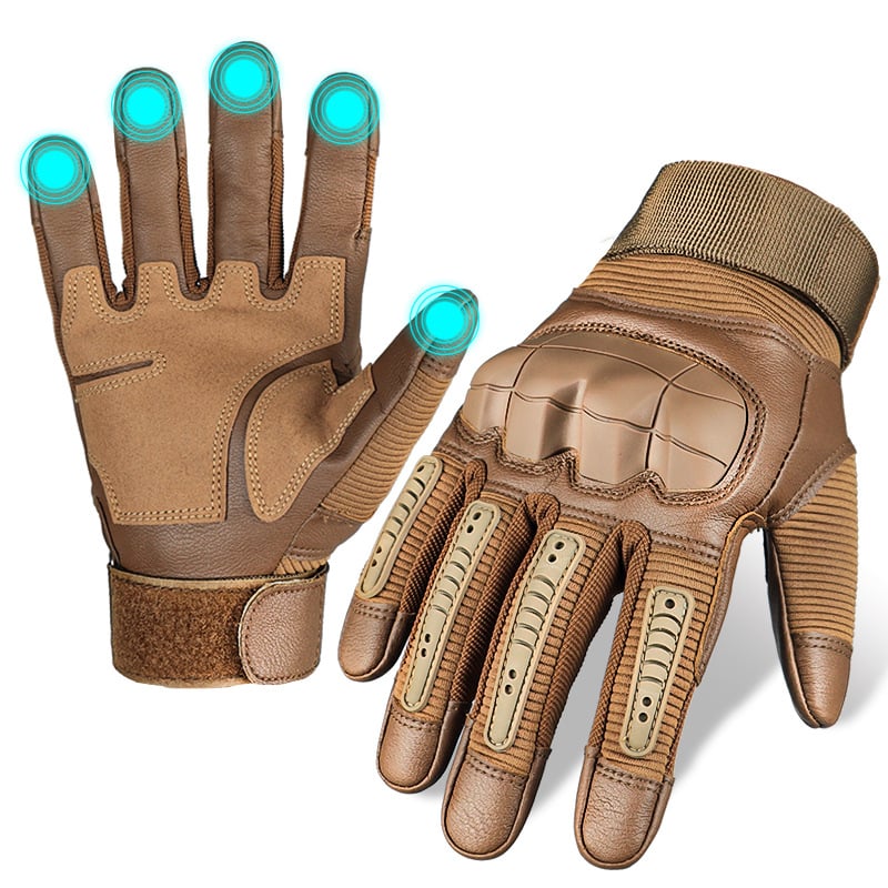 Indestructible Protective Tactical Full-Finger Gloves Brown / S (4.41’/11.2Cm)