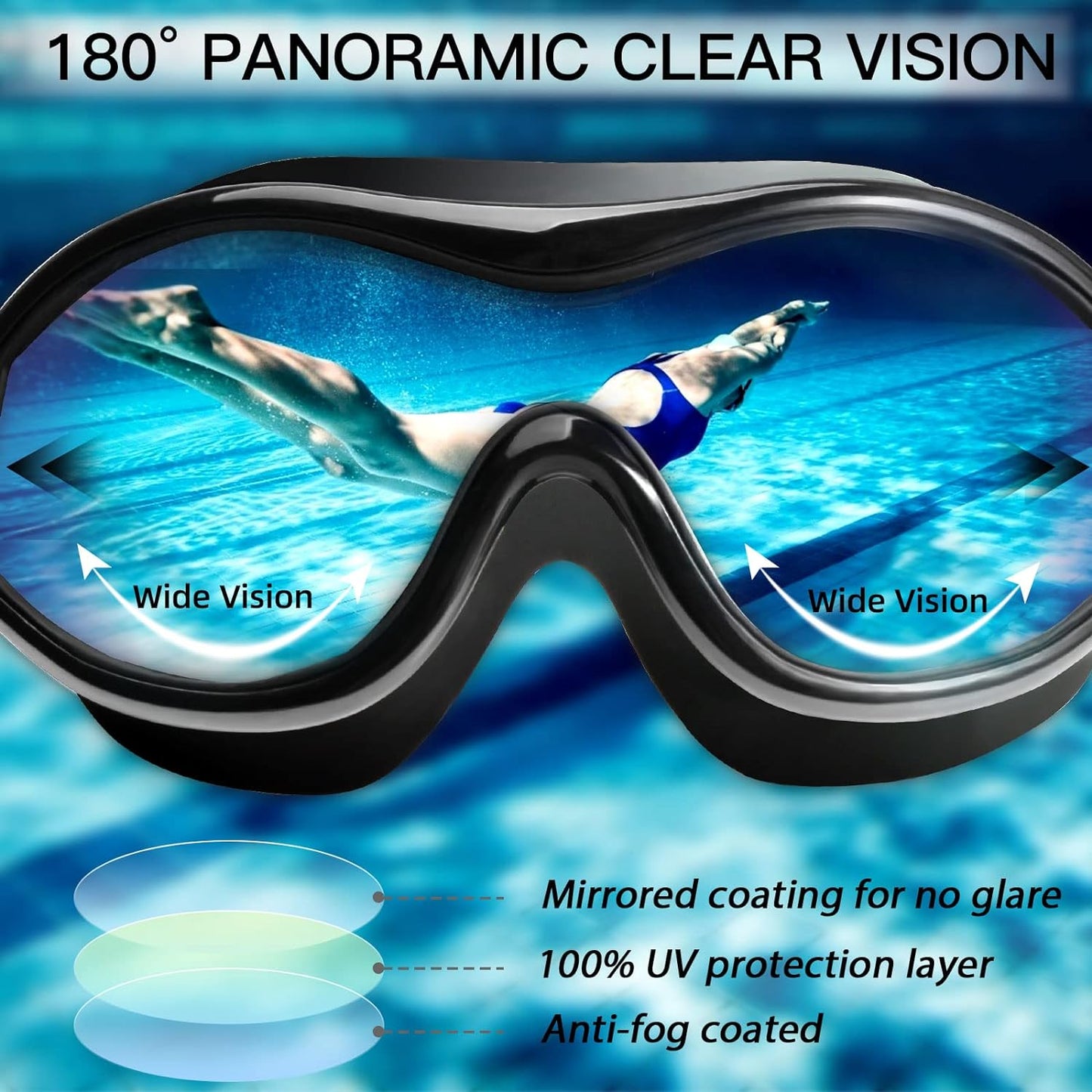 No Leaking Anti-Fog Pool Goggles Swimming For Adults And Children