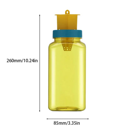 Fruit Fly Trap Bottle with Four Entry Points and Hanging Loop for Gardens