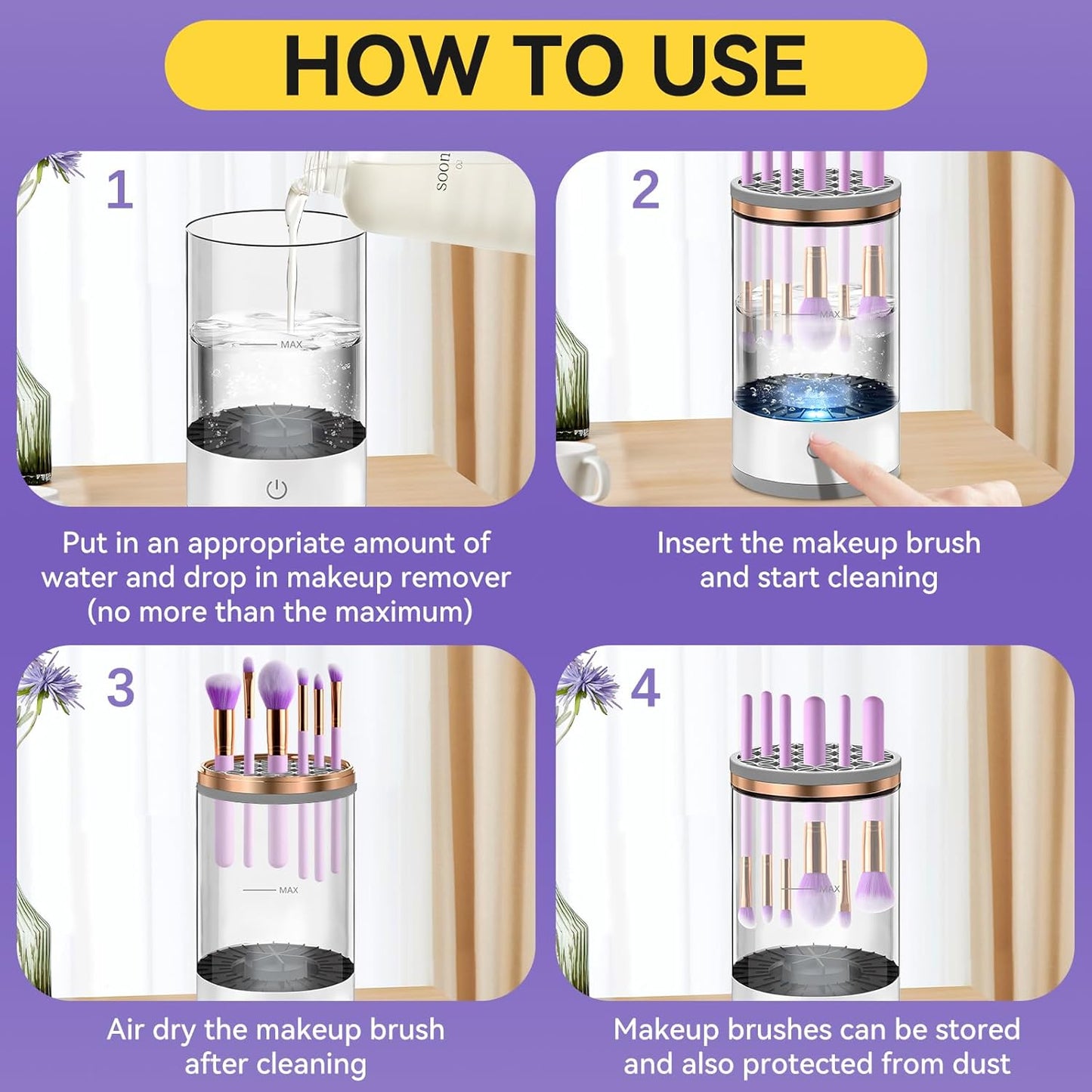 Electric Makeup Brush Cleaner Machine