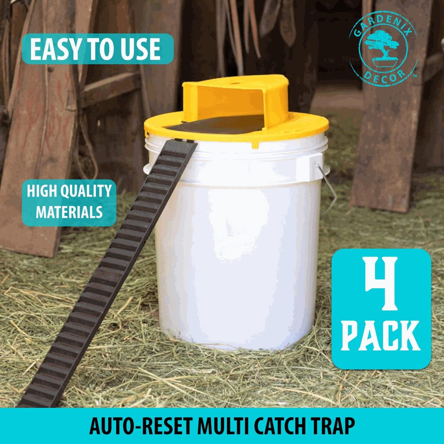 4-Pack Bucket Lid Mouse Trap