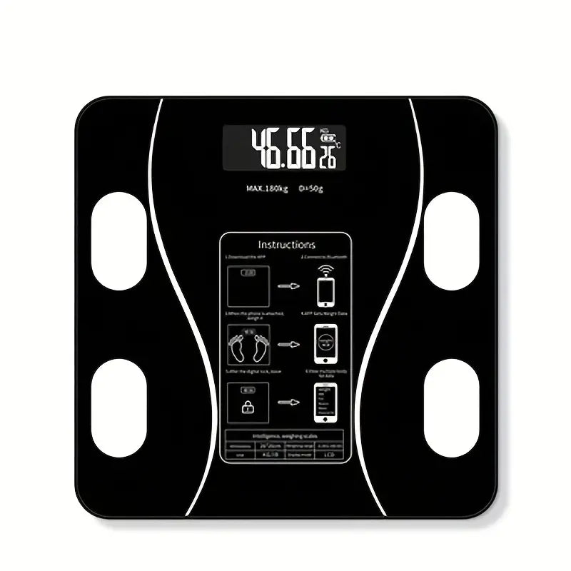 Smart Weight And Fat Scale - Accurately Measure Your Health At Home Black