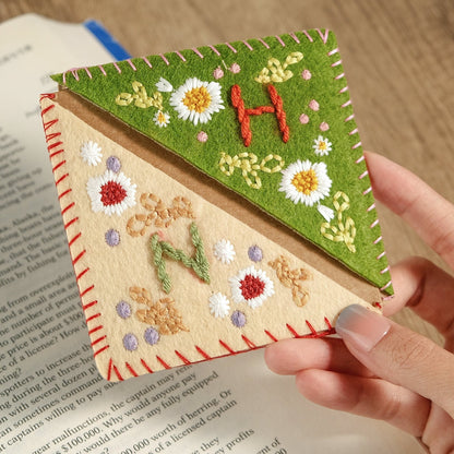 Personalized Hand Embroidered Corner Bookmark Home & Kitchen