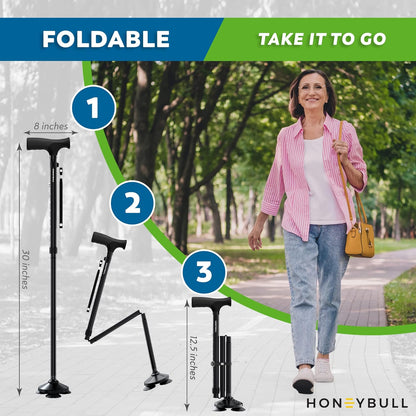 Foldable Adjustable And Collapsible Walking Cane For Men & Women