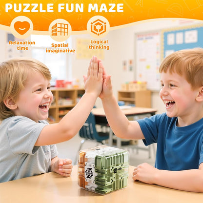 3D Maze Cube Puzzle Brain Teaser Game - Large Labyrinth Challenge Toy for Kids Christmas Gifts