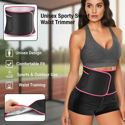 Neoprene Waist Trainer Belt with Adjustable Closure and Heat Retention for Unisex Workouts