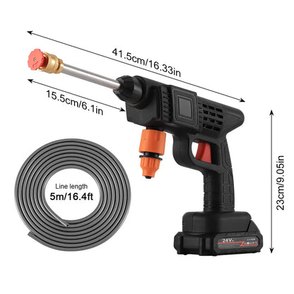 Cordless Pressure Washer 380 PSI with Dual 24V Batteries and Foam Soap Dispenser, 33ft Spray Range